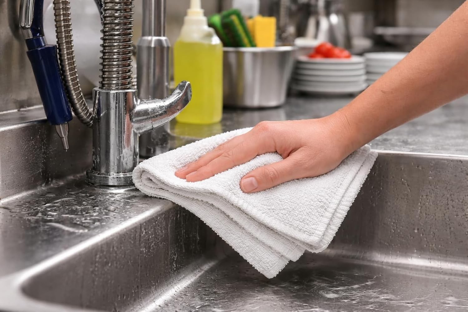 Cleaning Rags 12x12 White – Cotton Blend Reble Scrubbing Cloths gallery