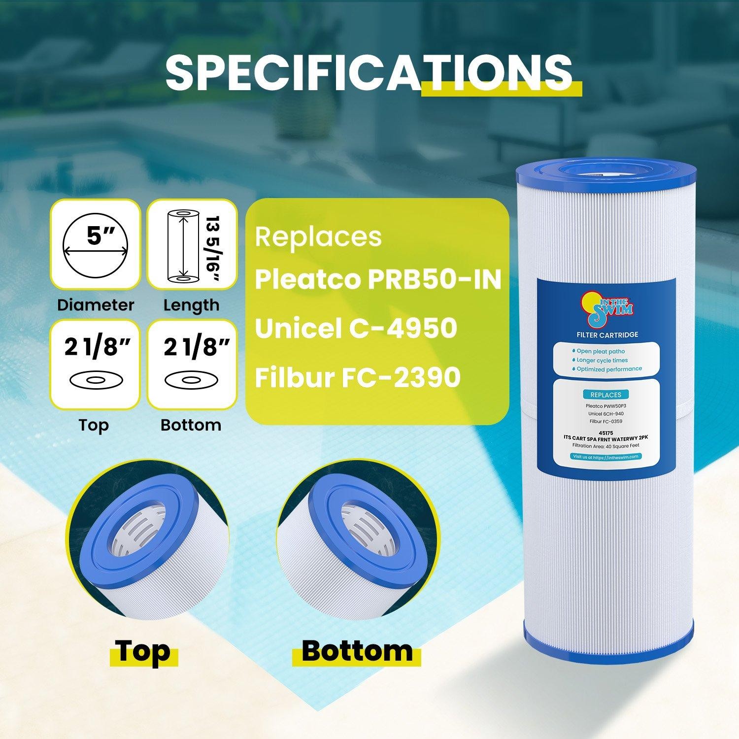 In The Swim Filter Cartridge 2-Pack Replacement for Rainbow 50, Waterway, CMP gallery