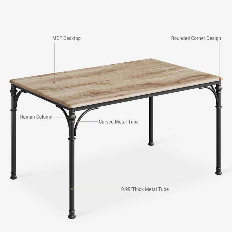Space-Saving 5-Piece Dining Table Set Modern Rectangular Table with 4 Chairs gallery
