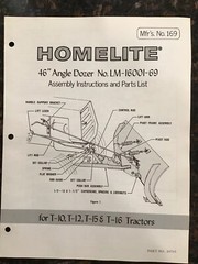 Homelite Manual Assembly Instructions & Parts List 46” Angle Dozer LM-16001-69