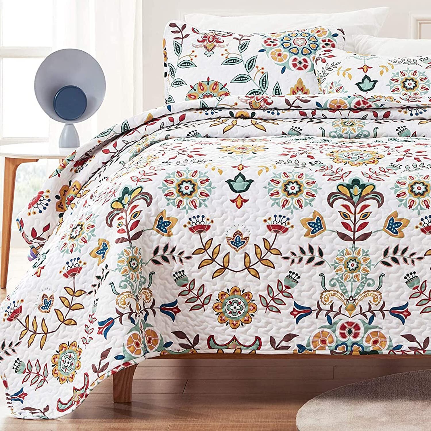 SLEEP ZONE 3-Piece Printed Quilt Set - King Size - Lightweight Reversible Bed... gallery