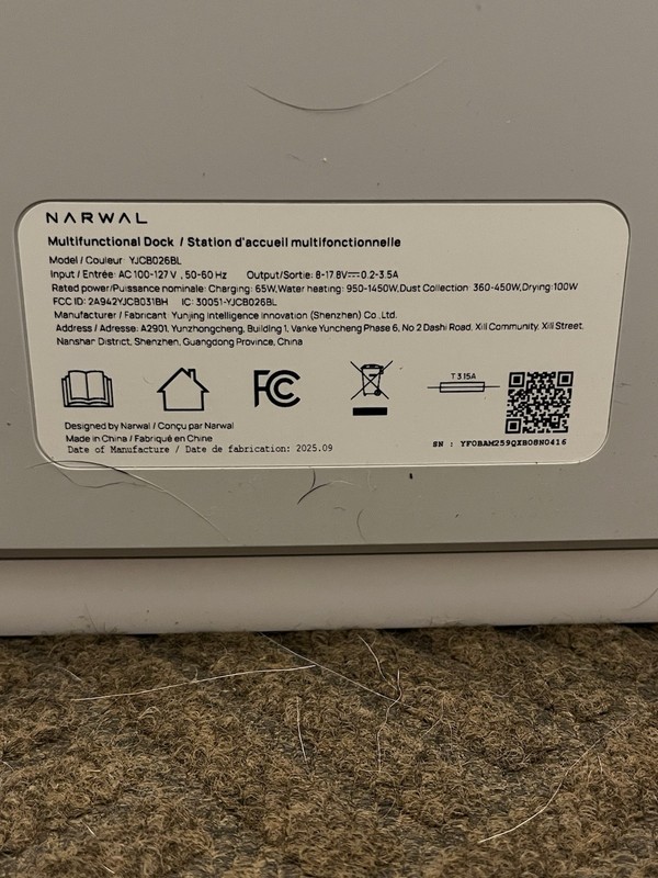Narwal Flow Robotic Vacuum & Mop, Multifunction Dock, Bagless, White, YJCB026BL gallery