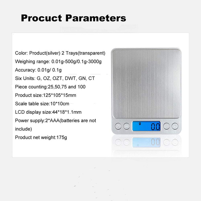 Balanza Cocina Digital Acero Inoxidable Alta Precision Auto Tara 500g 0 01g gallery