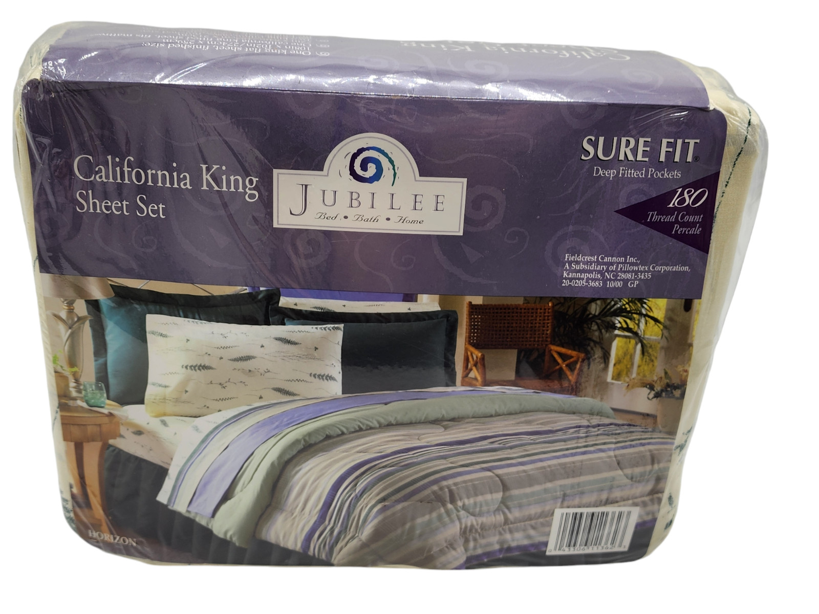 New JUBILEE Percale California King Sheet Set Deep Pocket 180 TC STRIPES HORIZON gallery