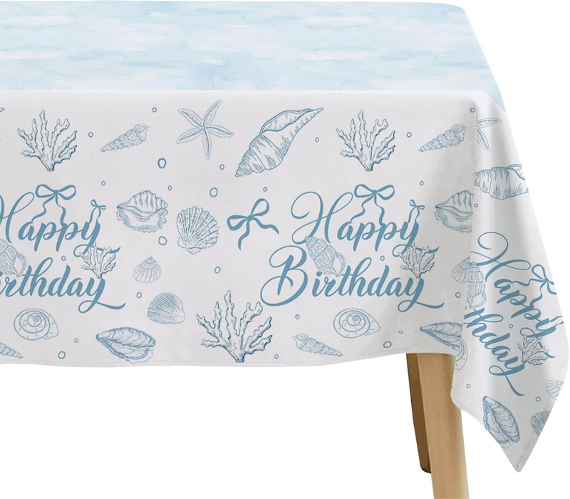 Seashell Party Tablecloth Decorations for the Summer Ocean Birthday Baby Shower gallery
