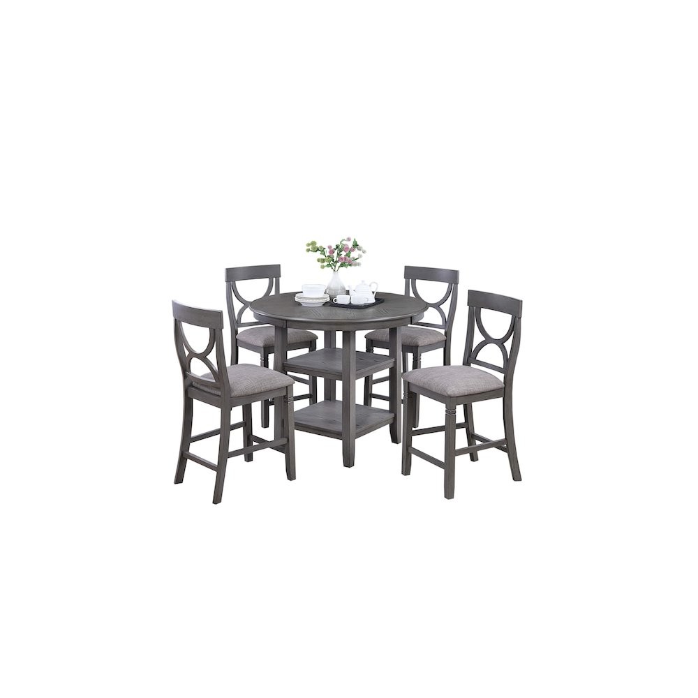 5-Pcs Counter Height Dining Set Gray