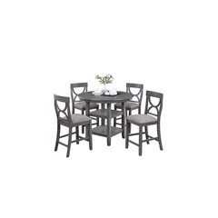 5-Pcs Counter Height Dining Set Gray