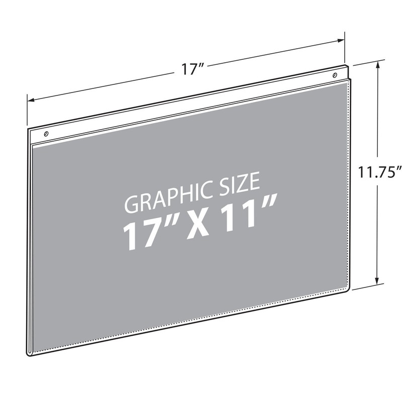 Azar Displays Acrylic Wall Hanging Frame 17" Wide x 11'' High, 2-Pack gallery