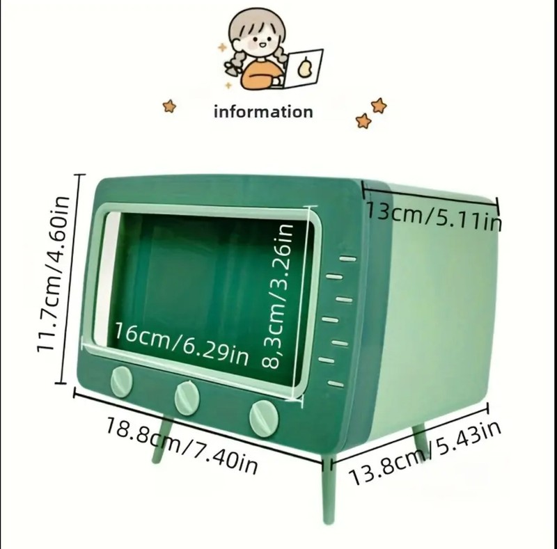 Cute Cartoon TV Tissue Box With Cellphone Holder For Home & Office gallery