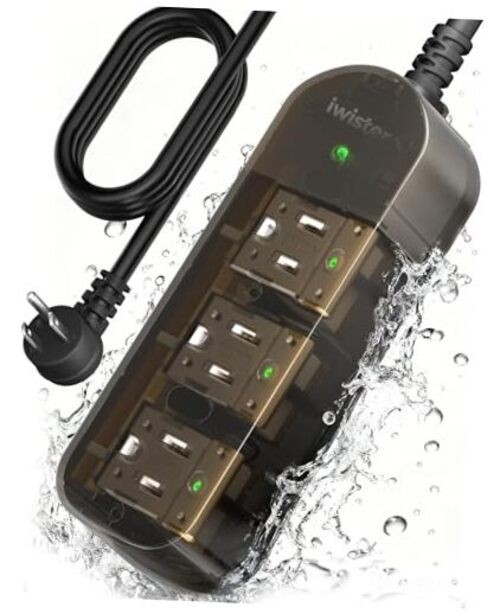Outdoor Power Strip, 3 AC Outlets, 5 FT, 1625W/13A High-Power Single-Device 5FT gallery