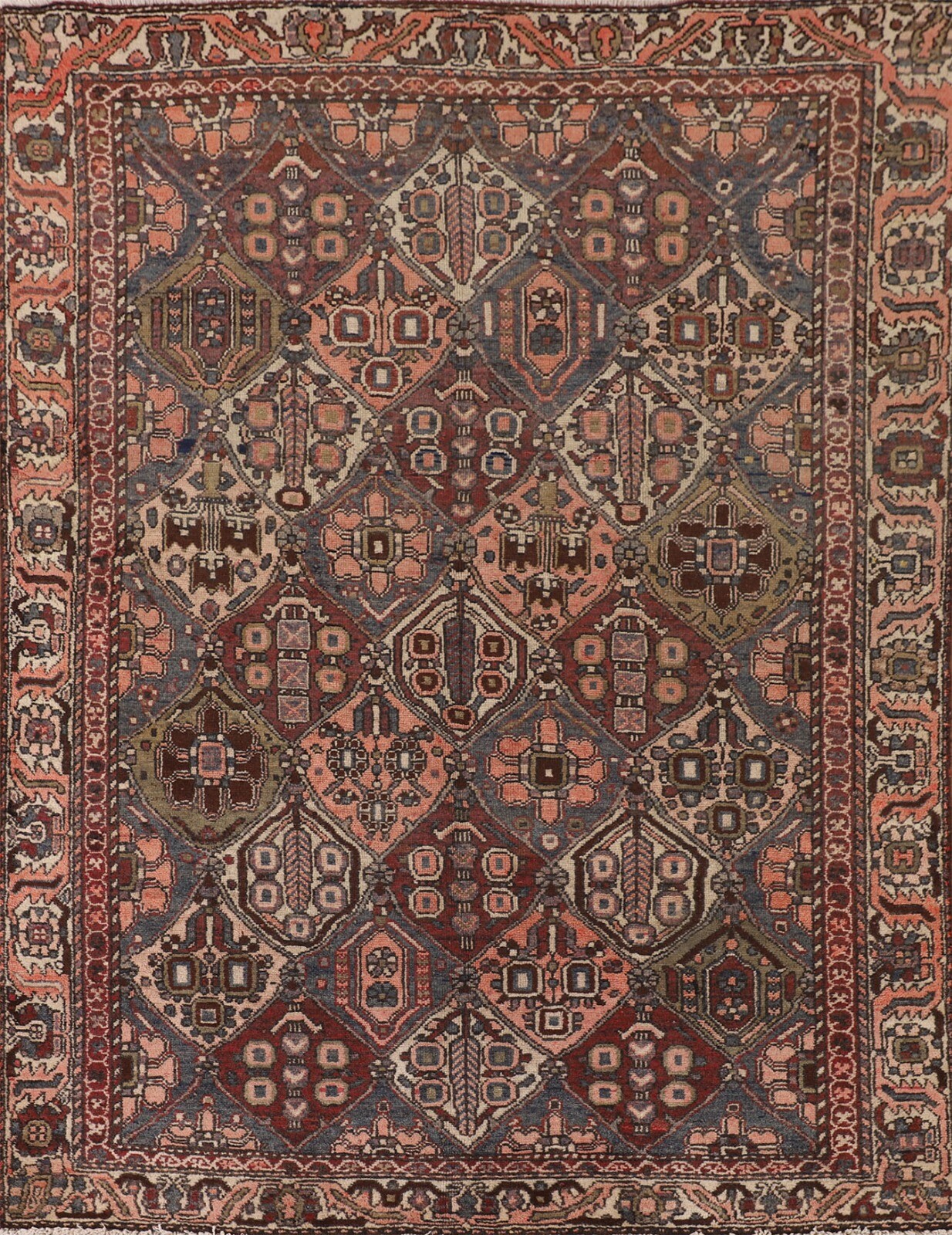 Semi-Antique Traditional Bakhtiari Area Rug 5'x6' Wool Handmade Living Room Rug gallery