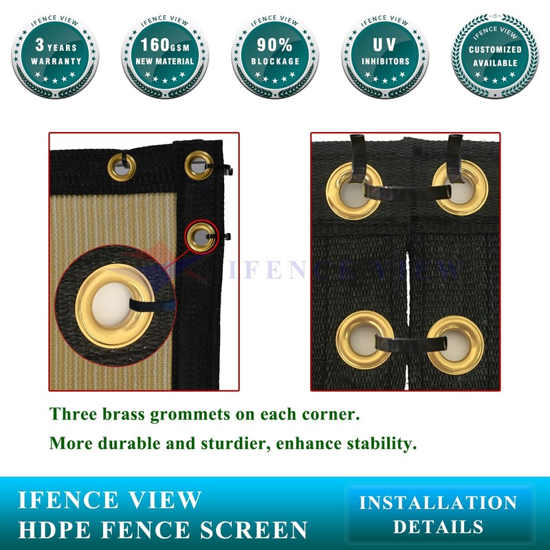 Ifenceview 16 FT Width Beige Fence Privacy Screen Awning Canopy Patio Top Cover gallery