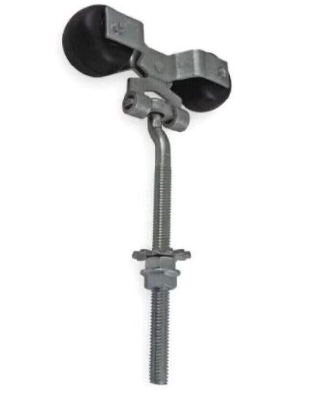 2 PACK Sliding Barn Door Hanger Rollers Pair Round Rail Track Threaded Bolts NEW gallery