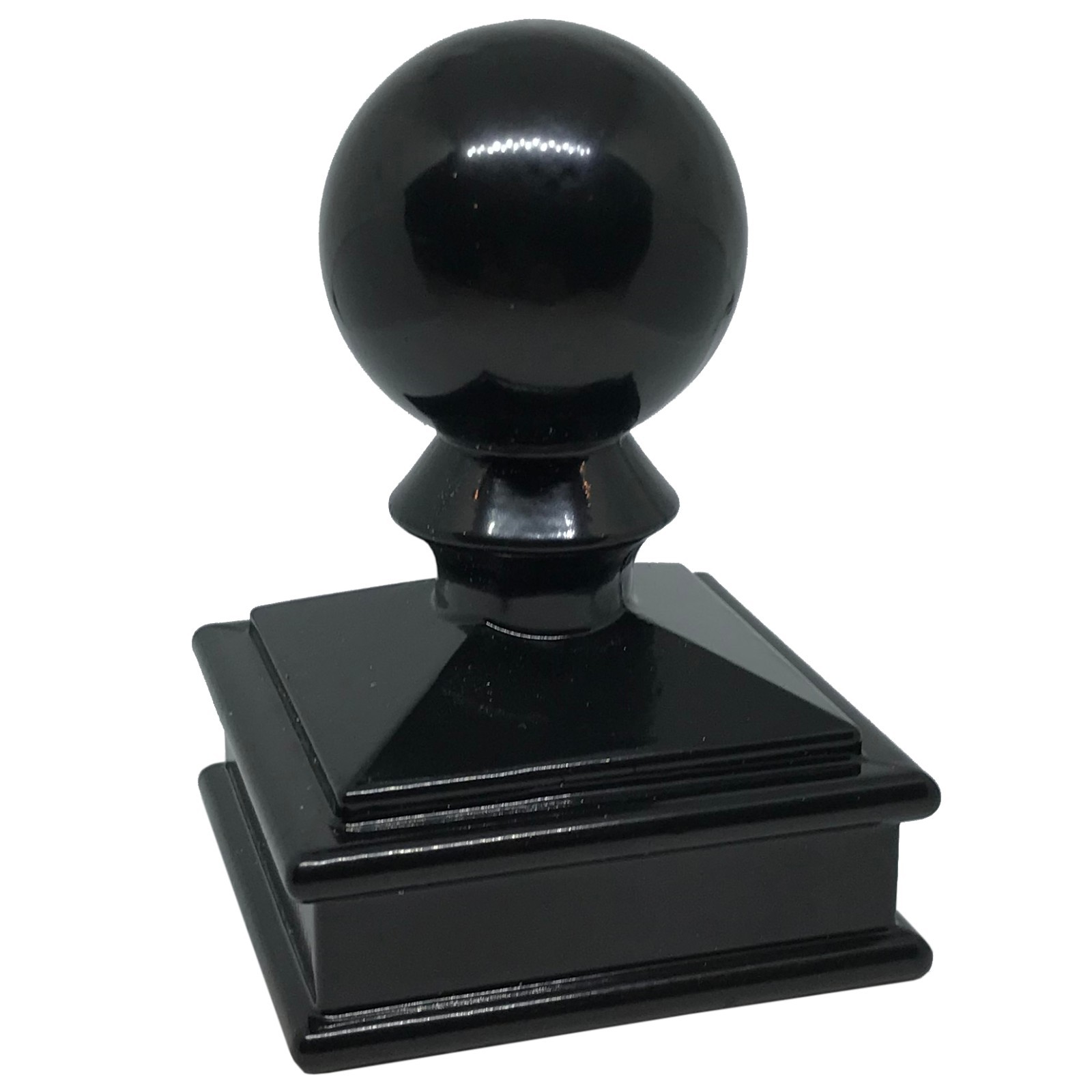2" x 2" Decorex Hardware Aluminium Ball Top Post Cap for Metal Posts - Black gallery