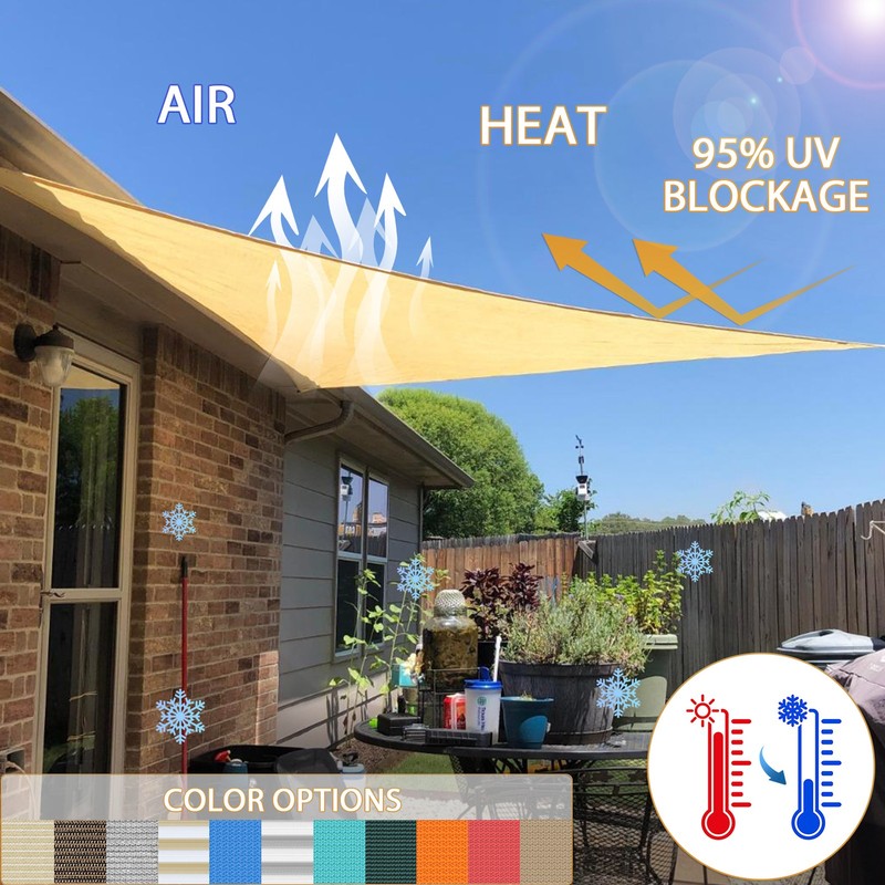 Sun Shade Sail Canopy Triangle UV Block Sunshade For Backyard Deck Outdoor 21-28 gallery