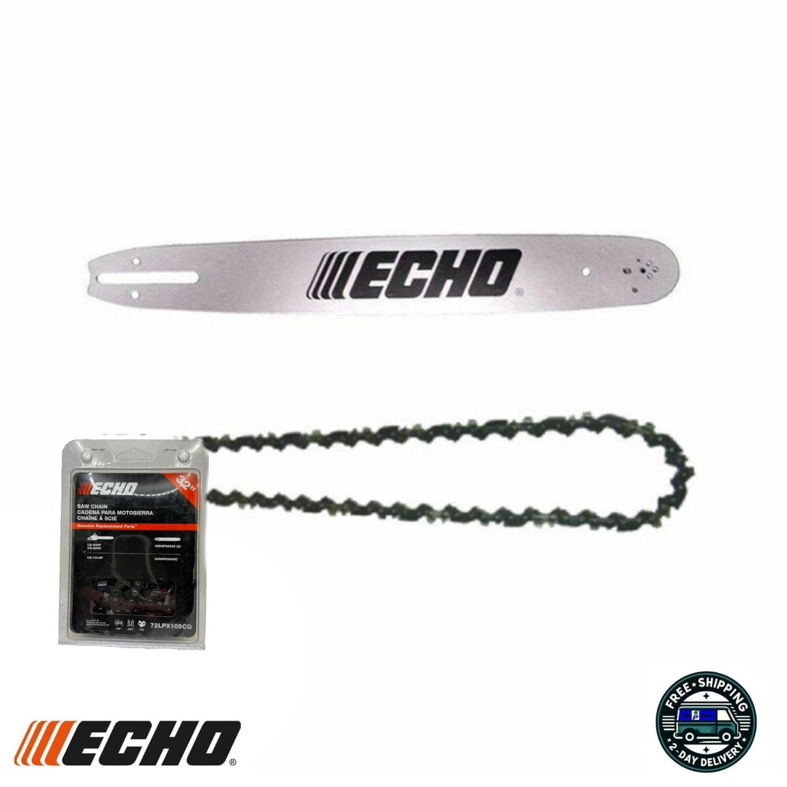 Echo 32" Bar & Chain Combo Kit 32D0PS3805C 72LPX105CQ Fits CS-800P CS-7310P gallery