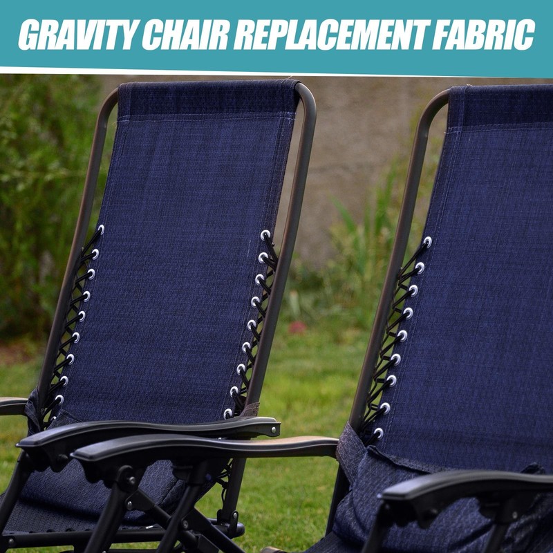 Queekay Zero Gravity Chair Replacement Fabric with 4 63 x 17 Inch, Blue gallery