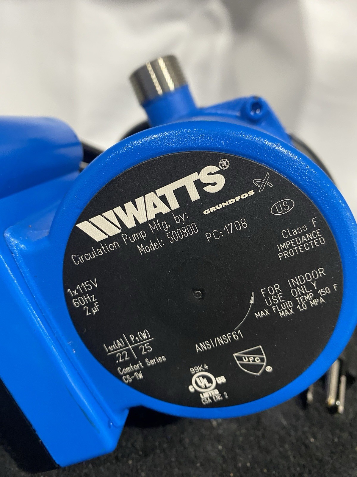 (New Open Box) Watts Hot Water Circulation Pump Model 500800 w/ Timer gallery