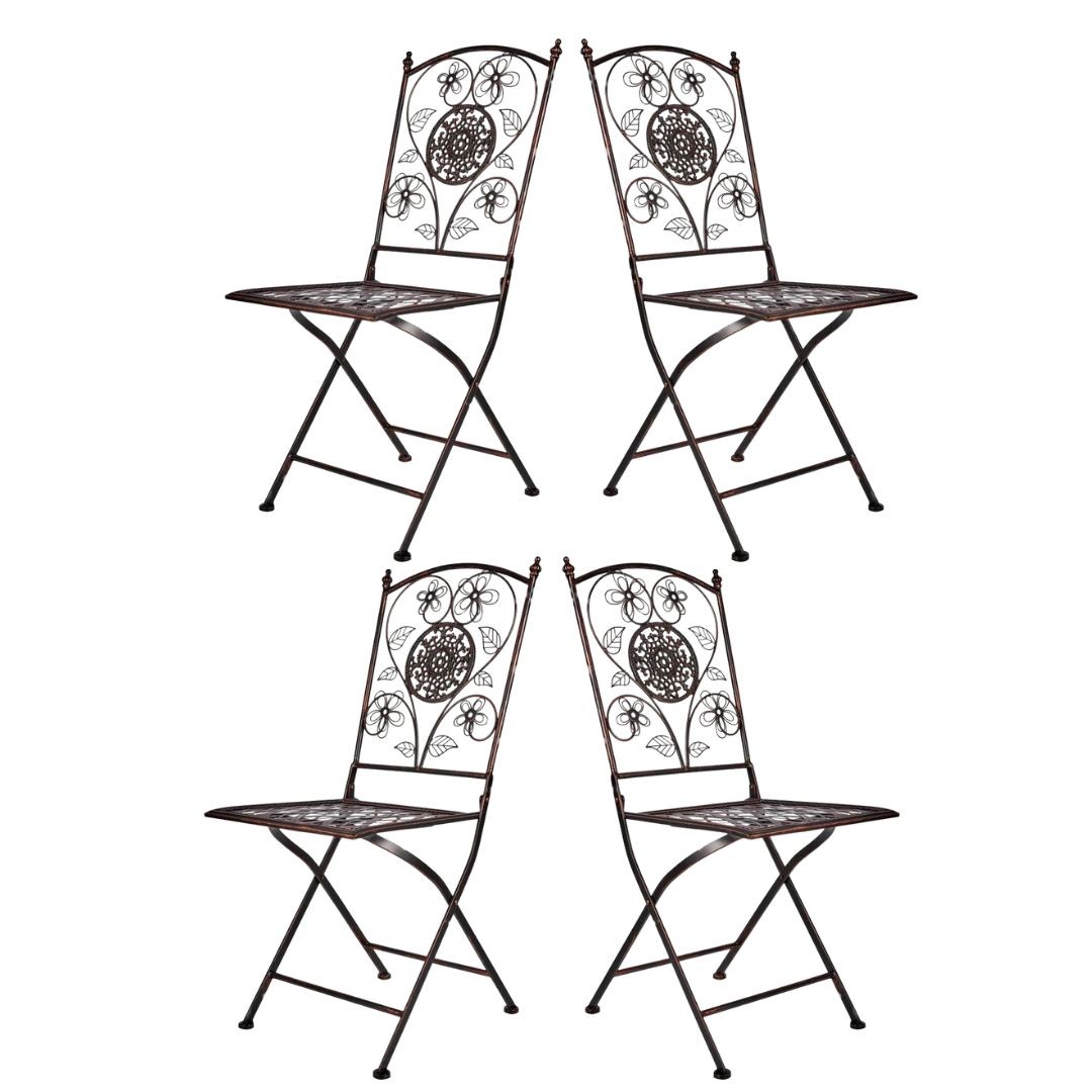 Rustic Matte Black Barcelona Bistro Folding Chair - Set of 4 by Chivari gallery