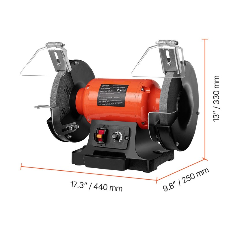 Uimoso 8-Inch Variable Speed Bench Grinder, 2000-3450 RPM, 550W, 5A Power gallery