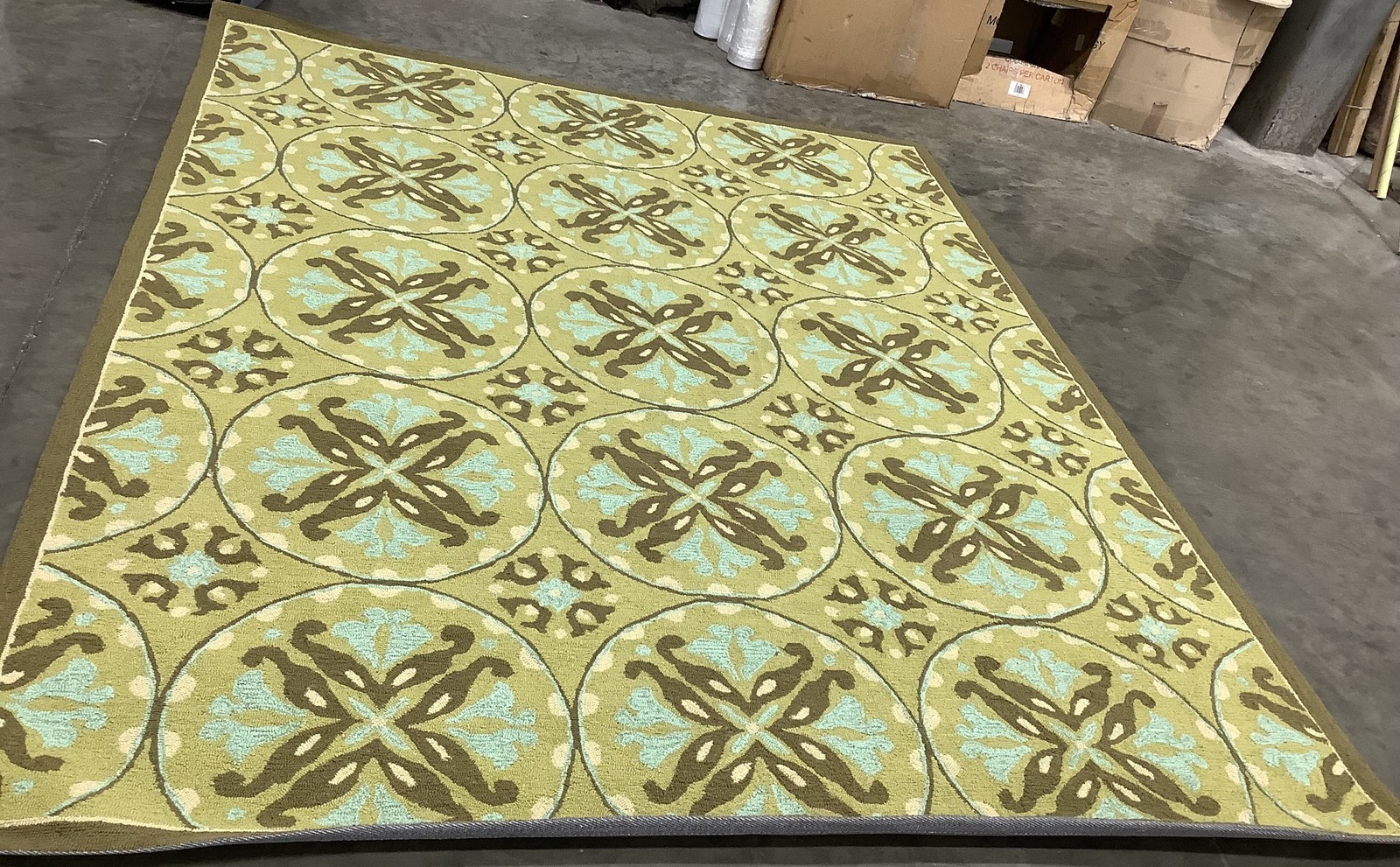 GREEN BROWN 8'-0" x 10'-0" Broken Thread Rug, Reduced Price 1172681845 FRS218A-8 gallery
