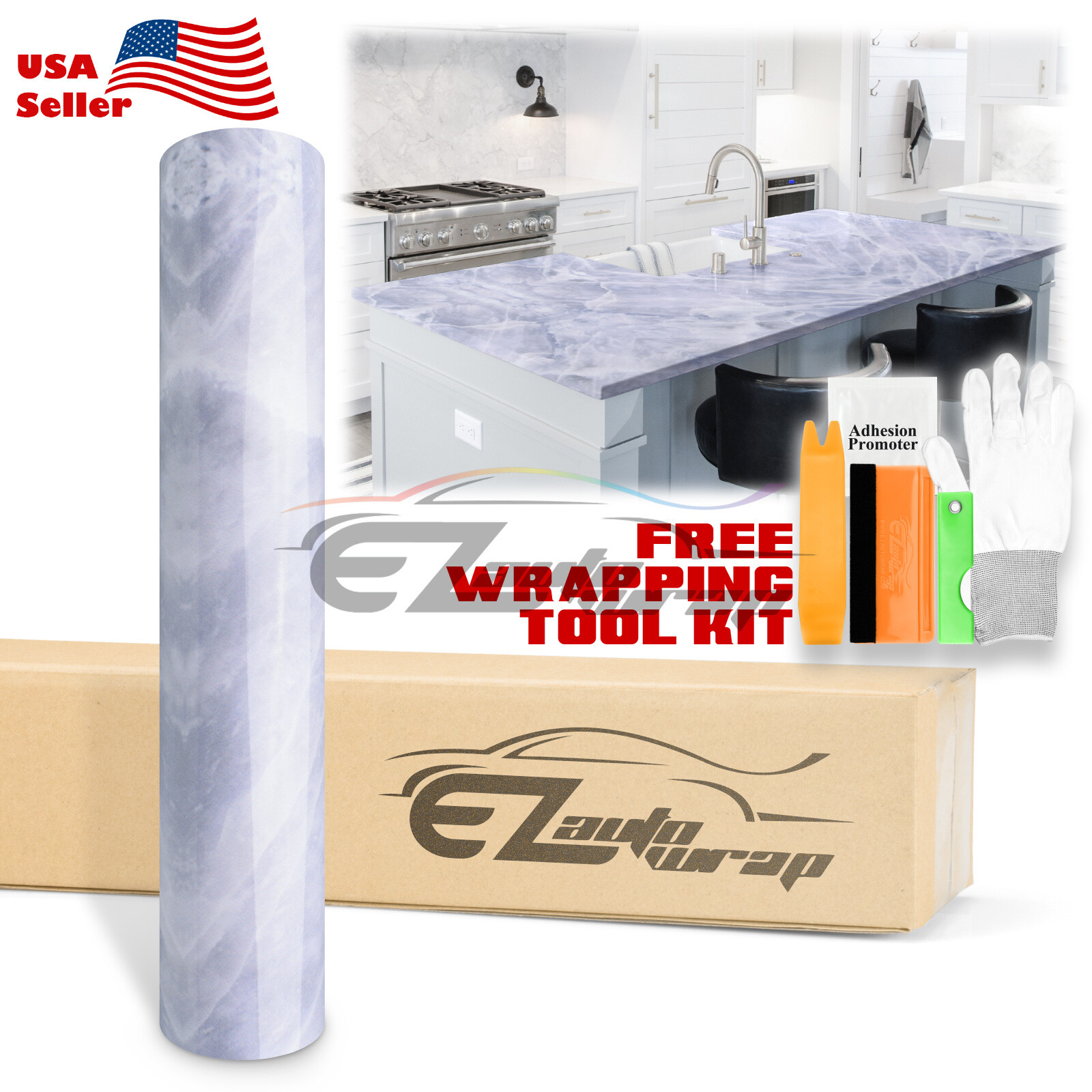 Premium Marble Granite Look Vinyl Wrap Sticker Contact Paper Home Kitchen #05 gallery