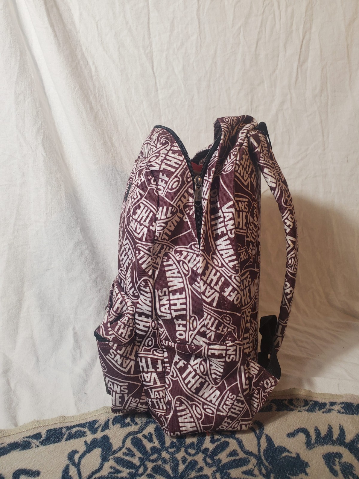 VANS Branded Backpack Red and White School Bag 2