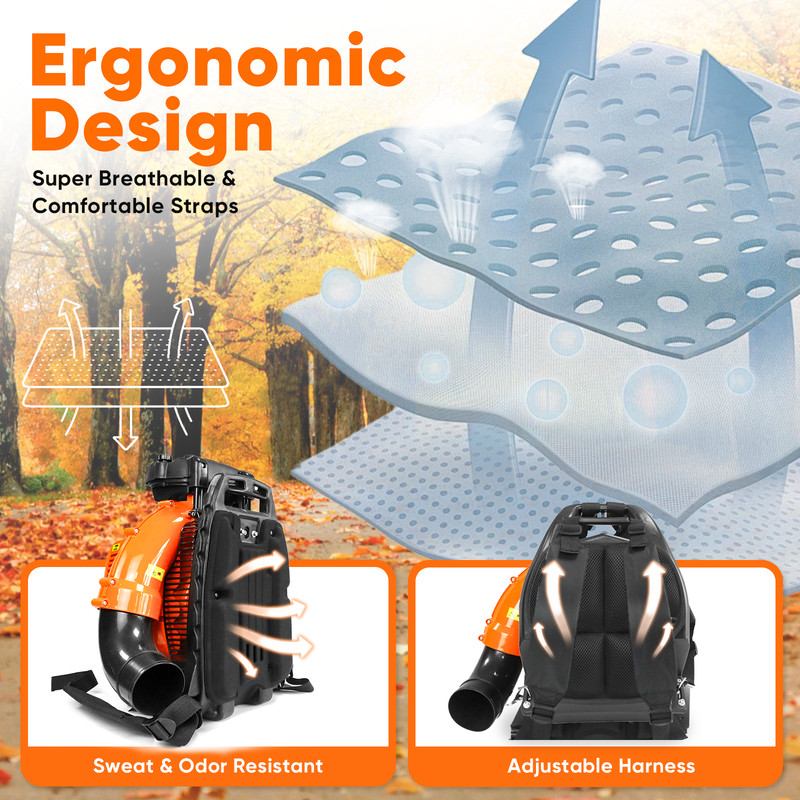 Backpack Leaf Blower Gas Powered 2-Stroke Commercial Heavy Duty Grass Yard Clean gallery