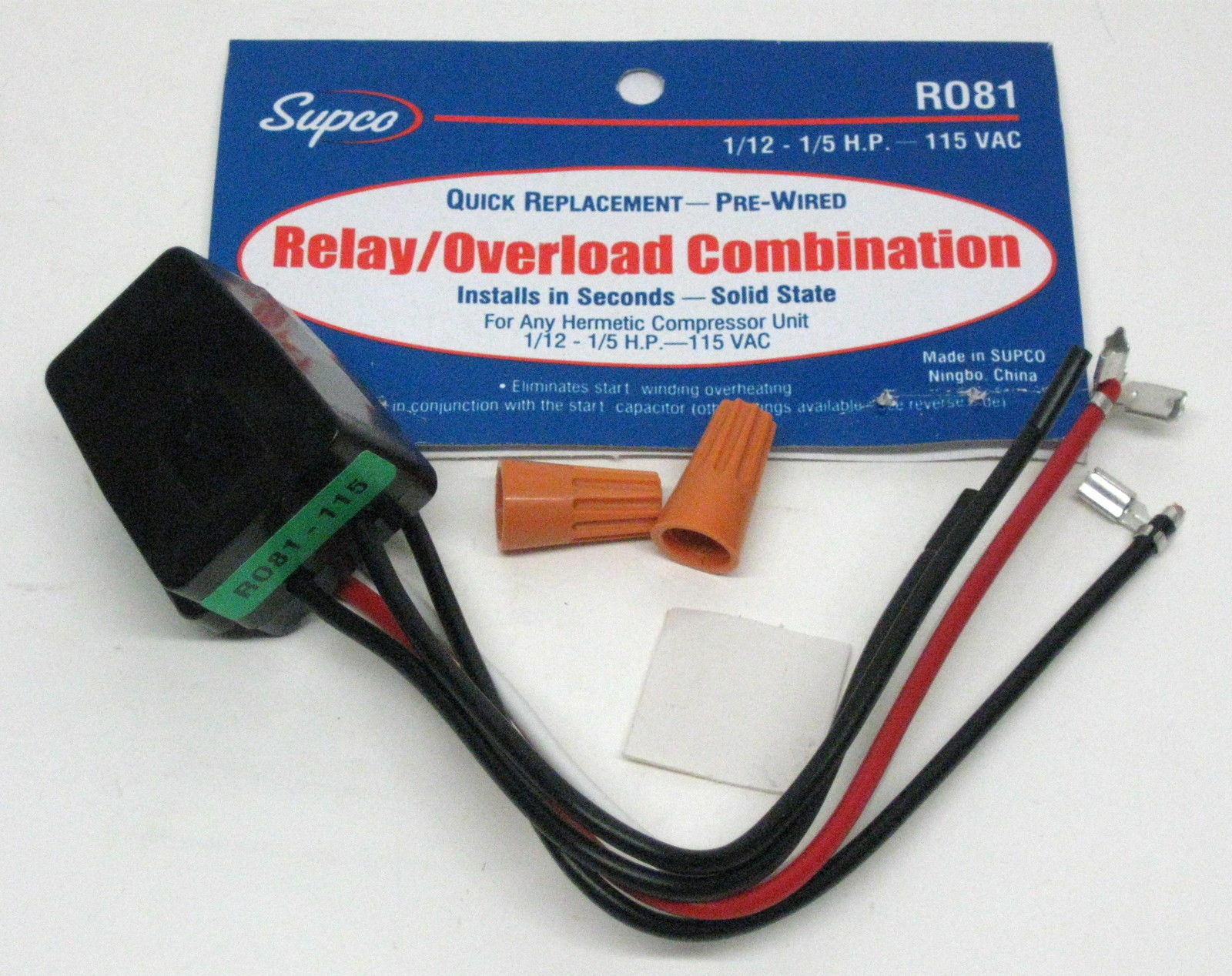 R081 SUPCO Refrigerator Relay Overload for1/12 - 1/5 hp Compressors 115 Volts gallery