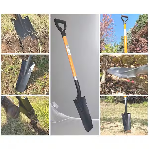 Drain Spade Teeth Shovel Multi-Purpose Metal Blade Shovel 48 In. Durable Handle gallery