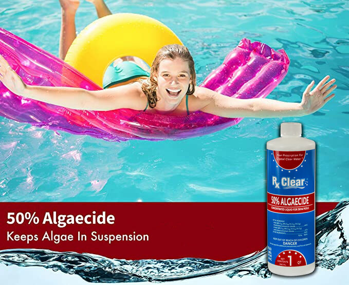 Rx Clear Algaecide 50 Plus Prevents Algae Swimming Pool Chemical - 32 oz Bottles gallery