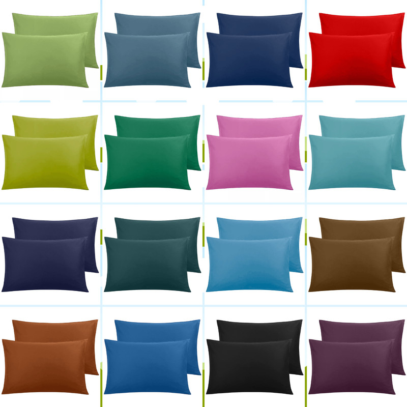 Cotton Solid Pillow Cases Hidden Zipper Pillow Cover Standard Queen King 2 Pack gallery