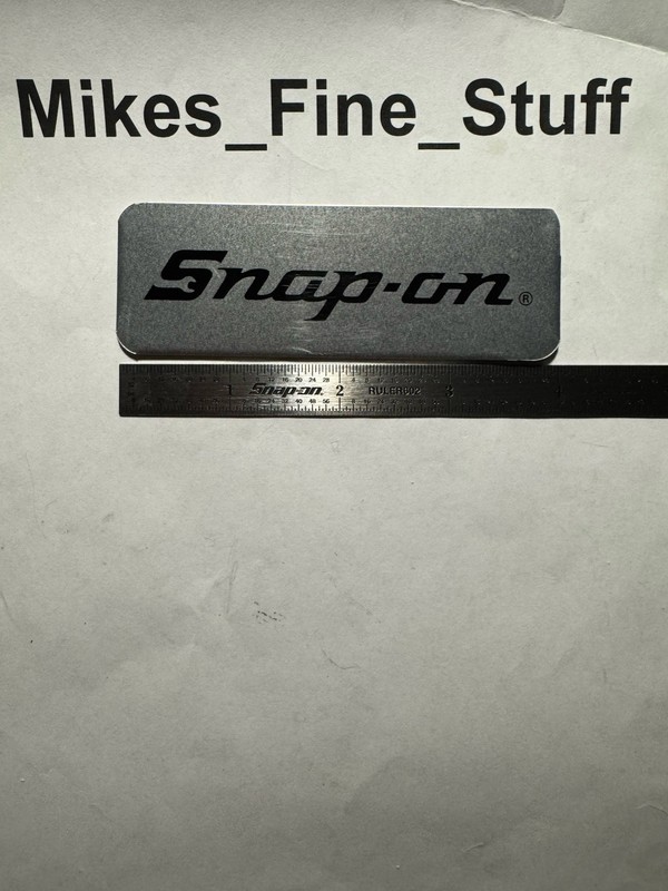 TWO (2) SNAP-ON TOOLBOX LOGO Vise Badge Aluminum Emblem Sticker Decal IRREGULAR gallery