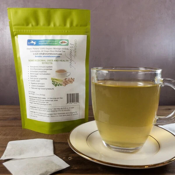 Moringa Oleifera, Lemongrass, & Ginger Root Herbal Tea 30 Bags gallery