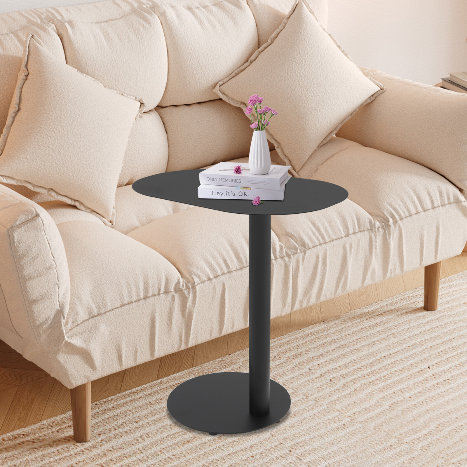 63cm C-shaped Side Table Couch Side Table Iron End Table For Magazines, Drinks gallery
