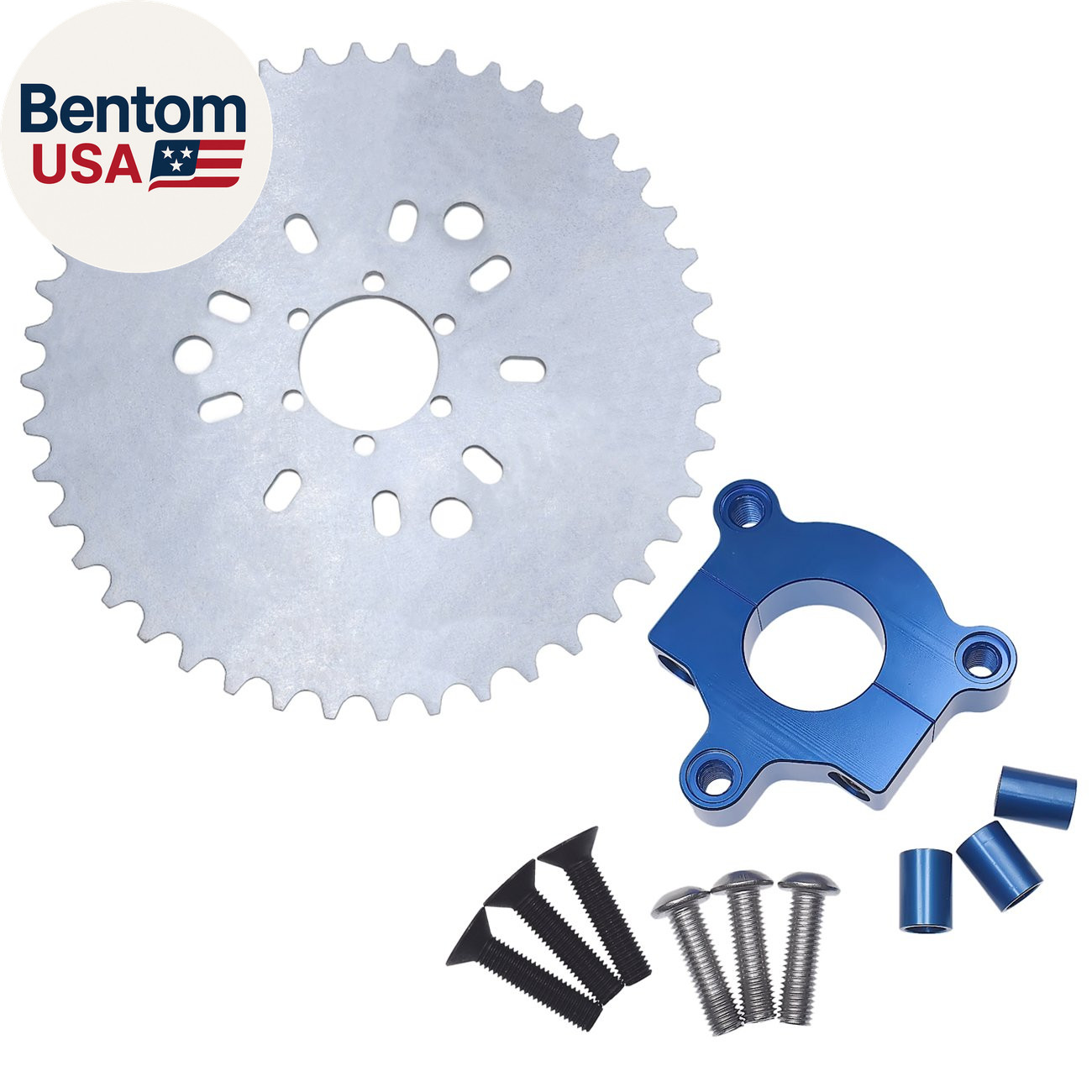 44T Sprocket 1.5In Blue CNC Adapter for 415 Chain Motorized Bicycle 50Cc 60Cc 80 gallery