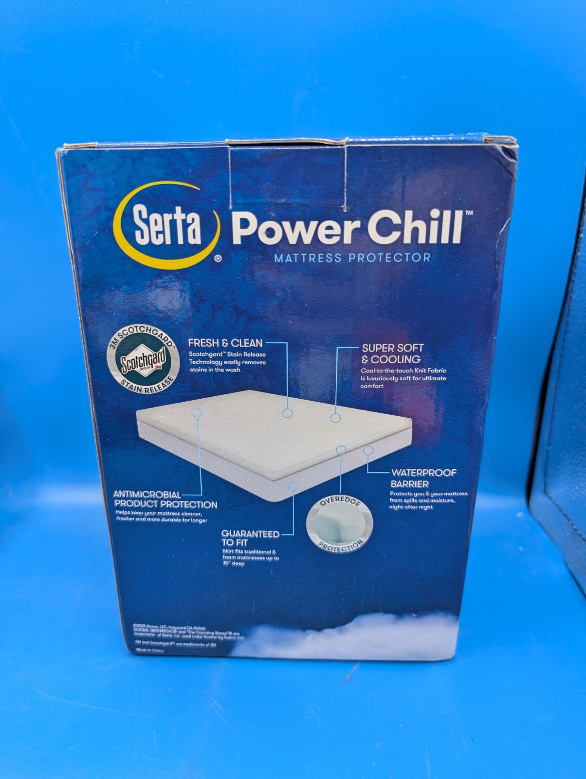 New Serta Power Chill Mattress Protector Waterproof Cool To The Touch QUEEN gallery