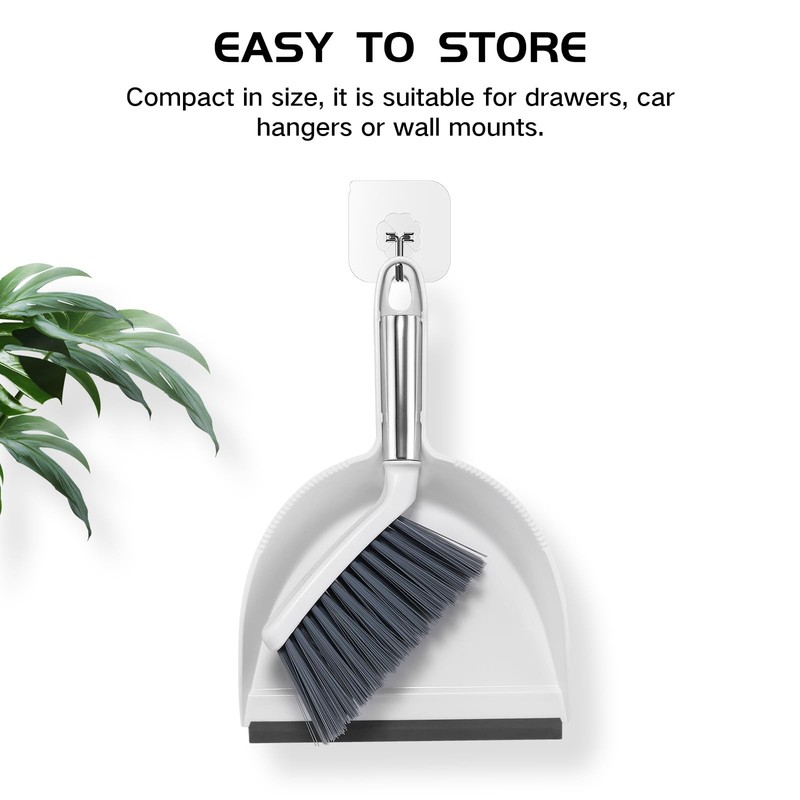 Mini Broom and Dustpan Set, Small Dust Pan and Brush Set with Handle Dustpan ... gallery