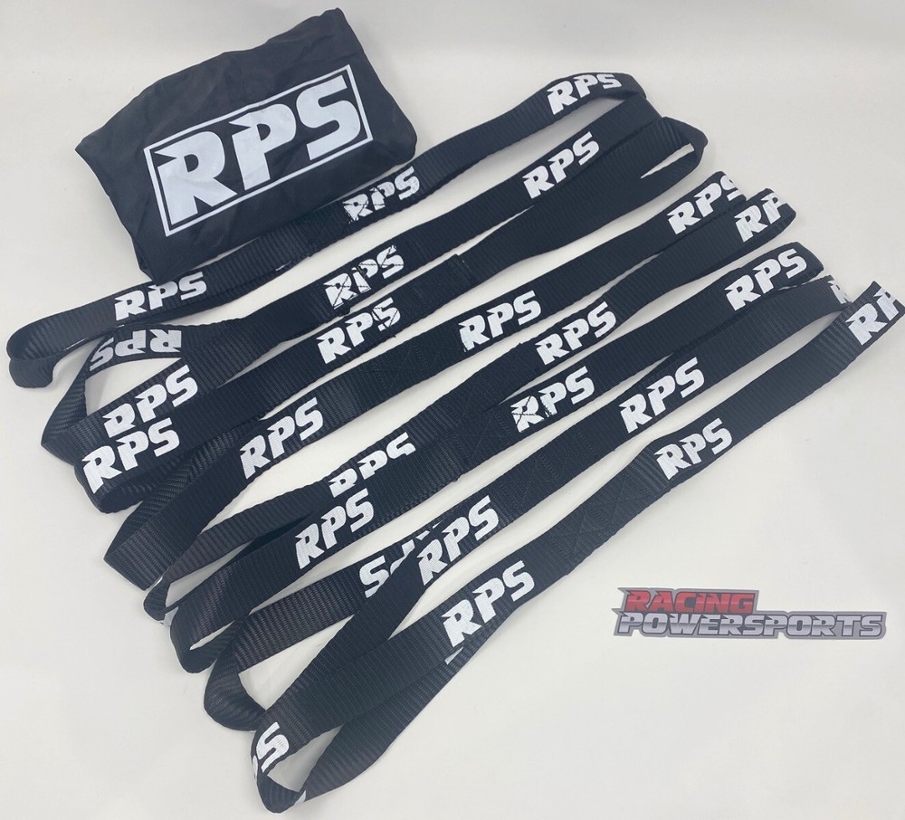 Racingpowersports Soft Loop Tie Down Straps 4500lbs Motorcycle ATV 8PCS 1x8 Blk