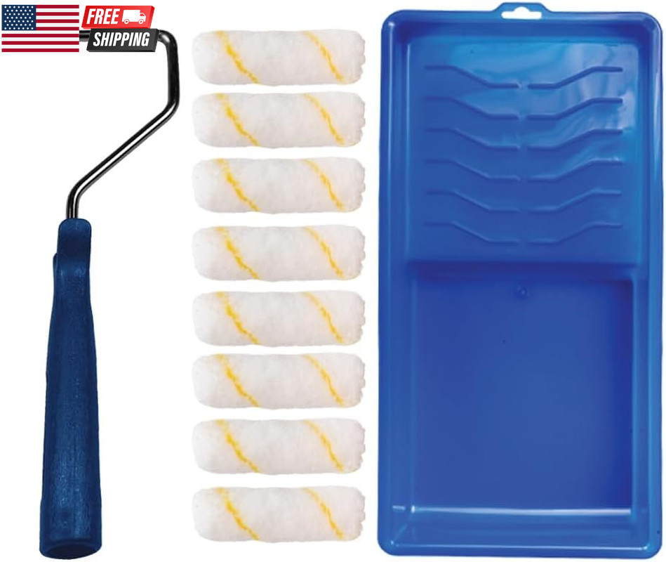 - Paint Roller Tool Kit - 10 Piece Painting Set - Mini Plastic Paint Tray Set, M gallery