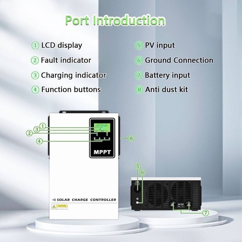 140A 48V Solar Panle Charge Controller Battery Regulator Max PV 6500W/500V Input gallery