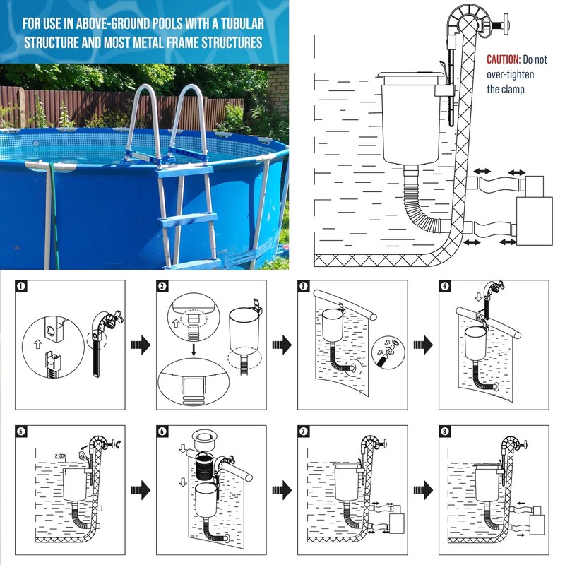 Above Ground Pool Skimmer U.S. Supply Floating Surface Accessories Clean Debris gallery
