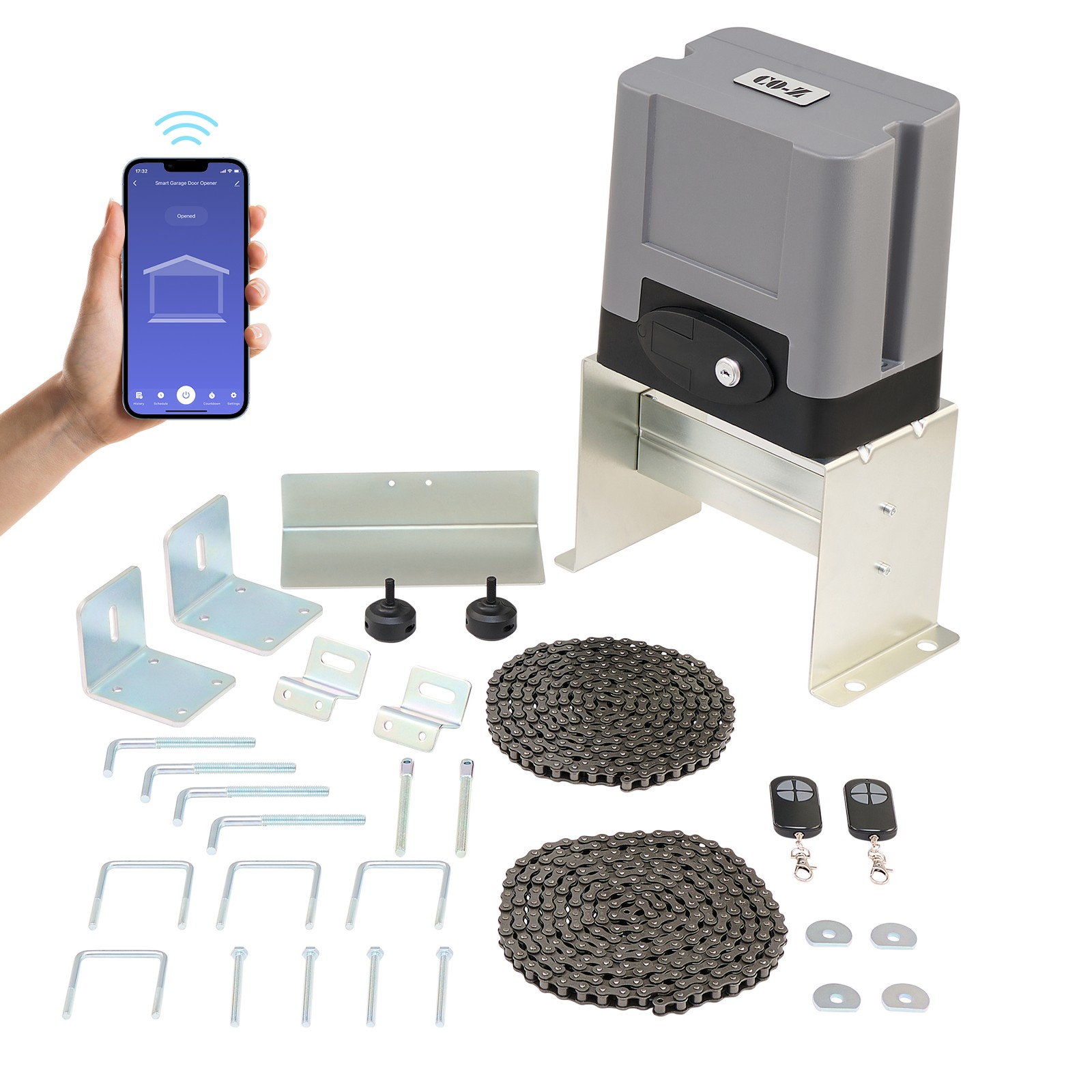 CO-Z APP Control 1400lbs Automatic Sliding Gate Opener 280W Motor with 2 Remotes gallery
