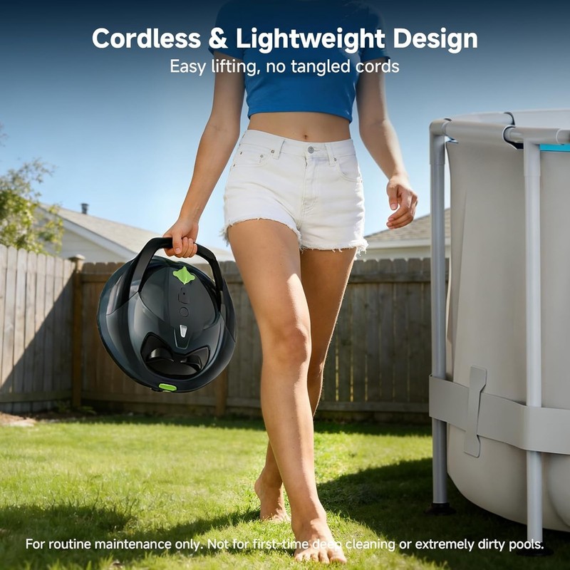 PF1 Cordless Pool Cleaner Robot for Flat-Bottom Pools 150 Min Runtime gallery
