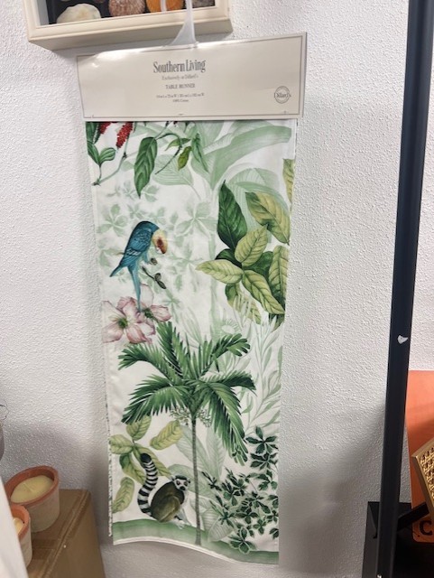 Southern Living Table Runner 72" NWT TROPICAL COASTAL 100% COTTONGREEN PINK MULT gallery