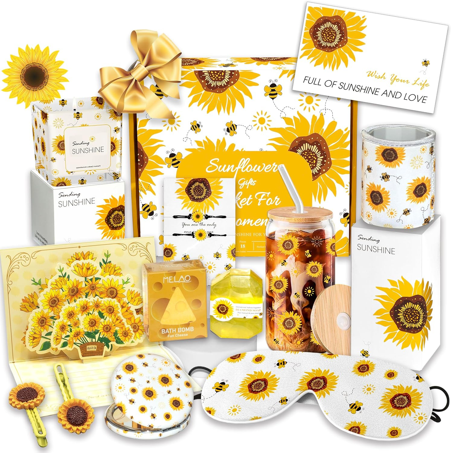 Sunflower Gift Basket: Unique Self-Care Package for Women & Special Occasions gallery