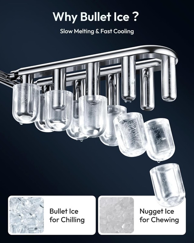 Countertop Ice Maker Machine W/ Handle 26lbs in 24Hrs 9 Ice Cubes gallery