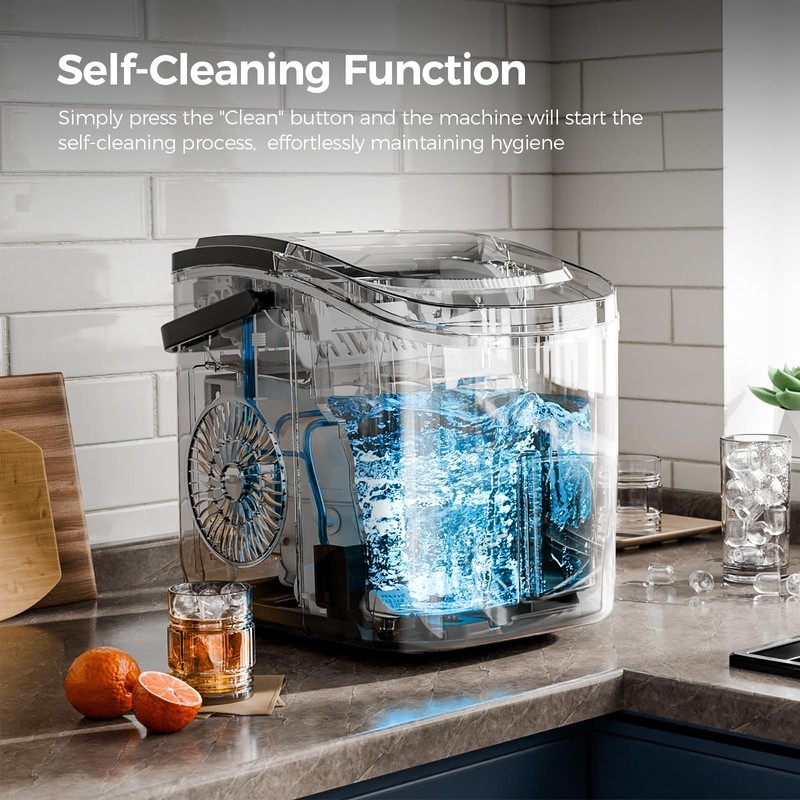 Electactic Ice Makers Countertop,26Lbs/24H,9 Cubes in 6 Mins, Self-Cleaning -m gallery