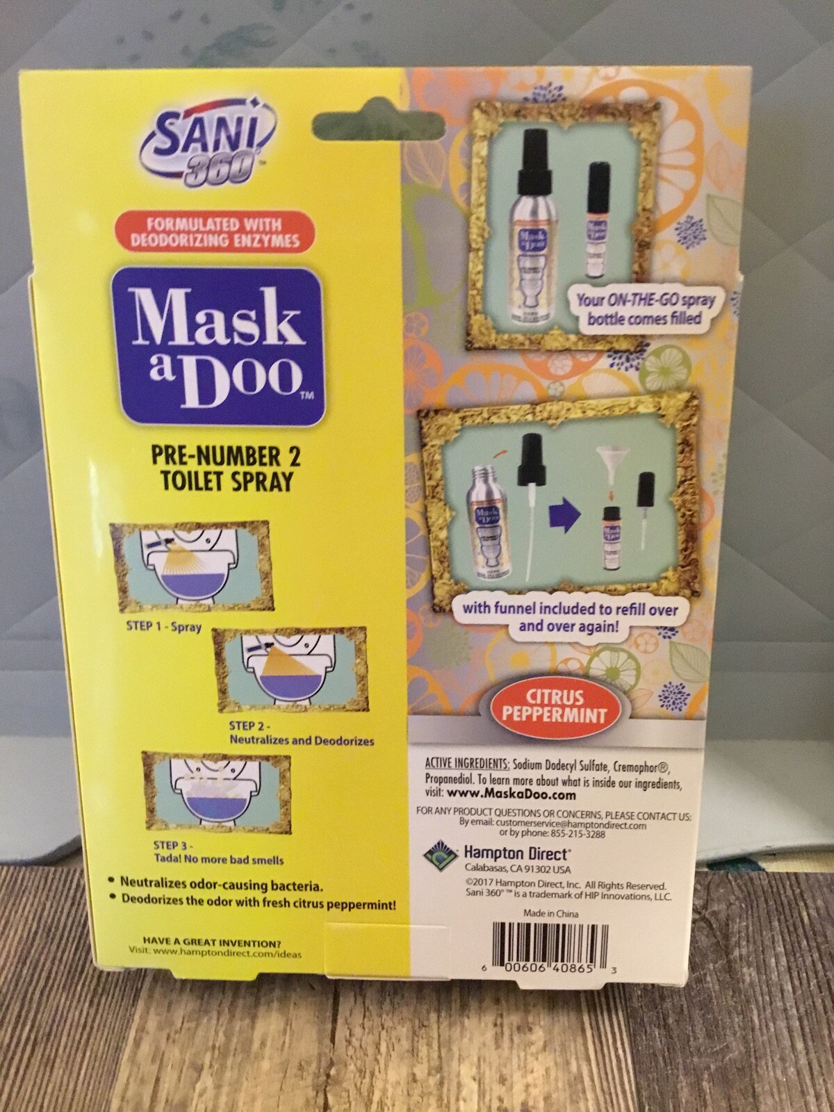 AS SEEN ON TV MASK A DOO PRE-NUMBER 2 TOILET SPRAY CITRUSPEPPERMINT SET Sani 360 gallery