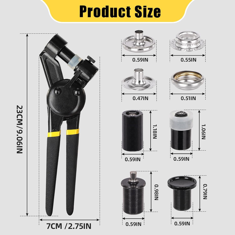 Canvas Snap Kit Heavy Duty Snap Fastener Tool Adjustable Snap Setter Tool Includ gallery